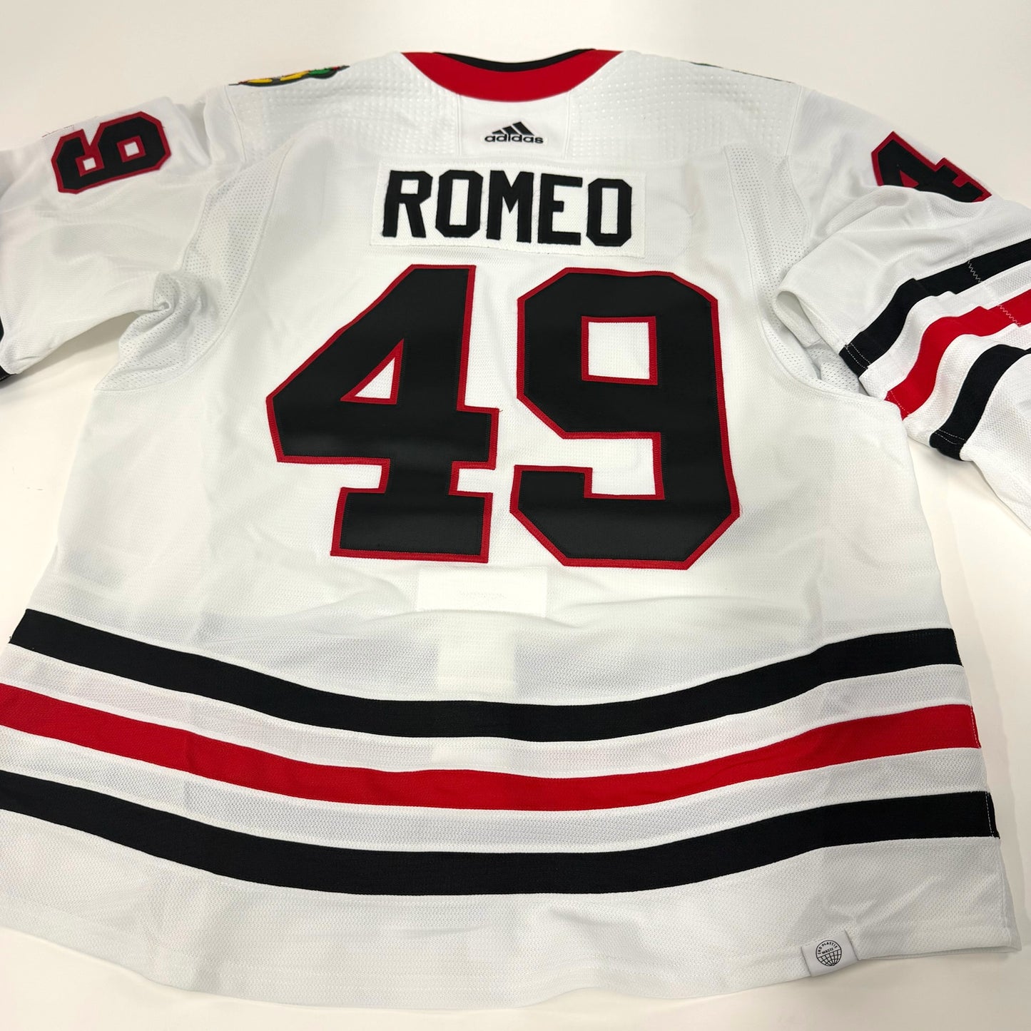 Lucas Romeo #49 Away Chicago Blackhawks Team Issued Jersey 2023-2024 | Size 56 | 25623