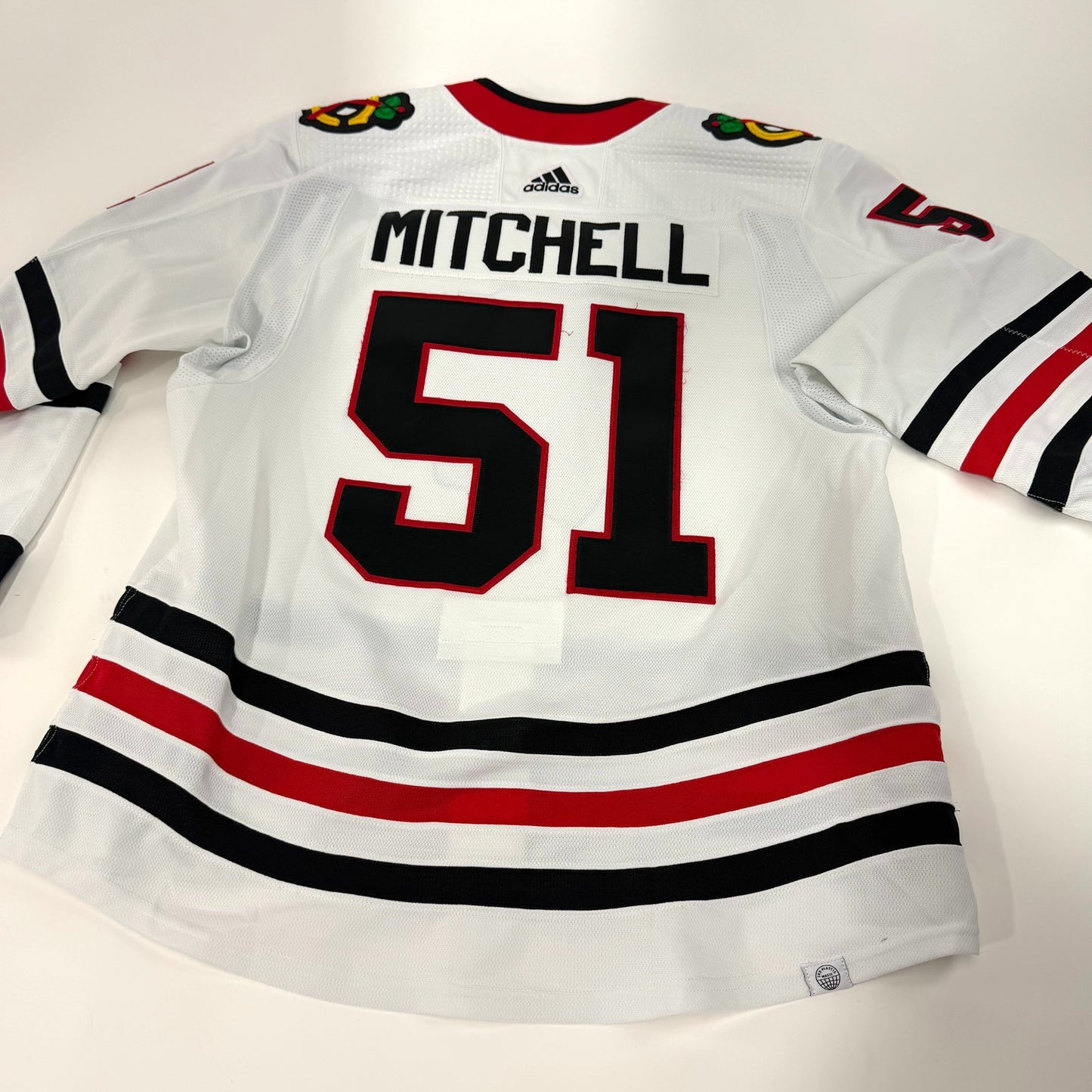 Ian Mitchell #51 Away Chicago Blackhawks Game Worn Jersey 2022-2023, Set 1 | Size 54 | 25529