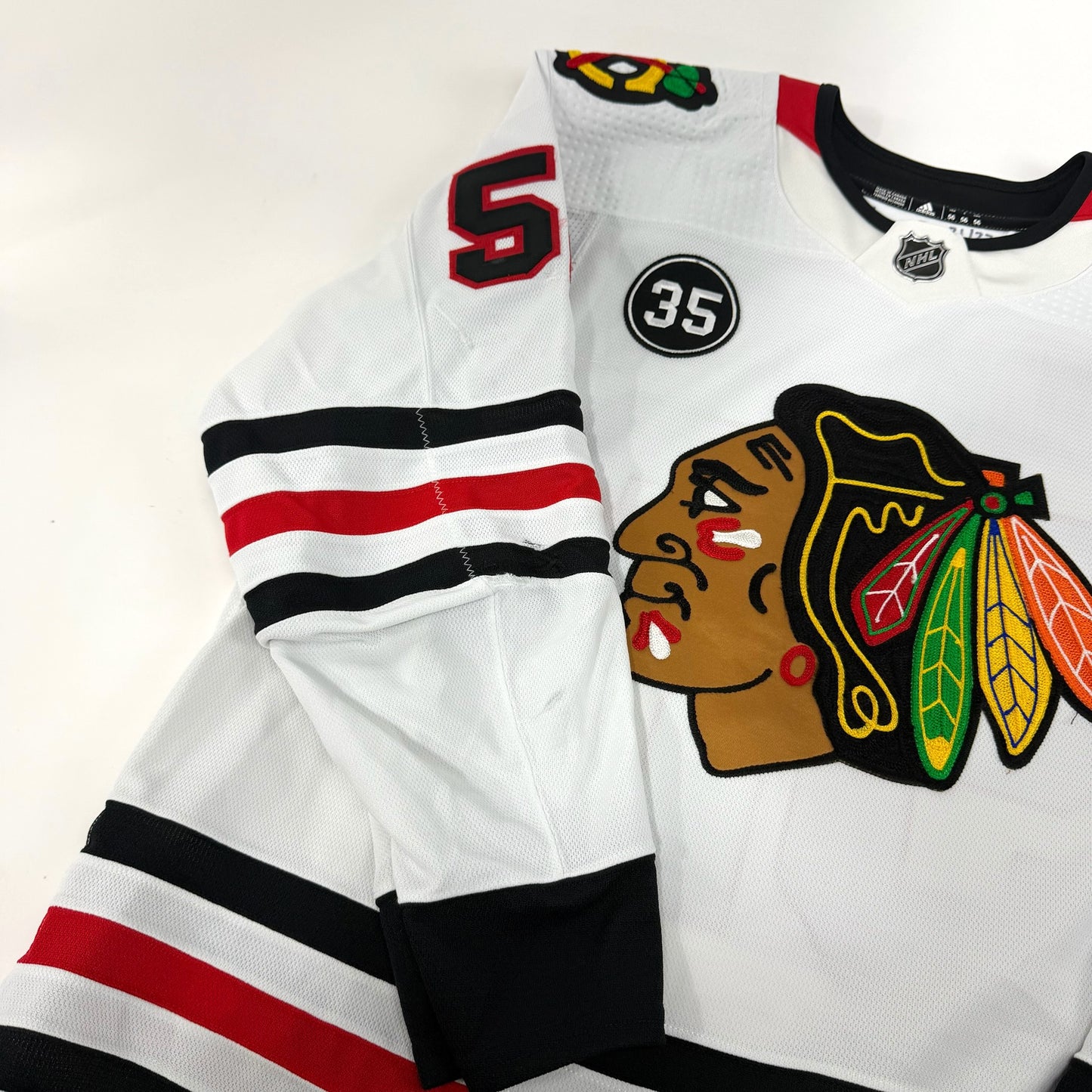 Reese Johnson #52 Away Chicago Blackhawks Game Worn Jersey 2021-2022, Set 3 | Size 56 | 2752-25545