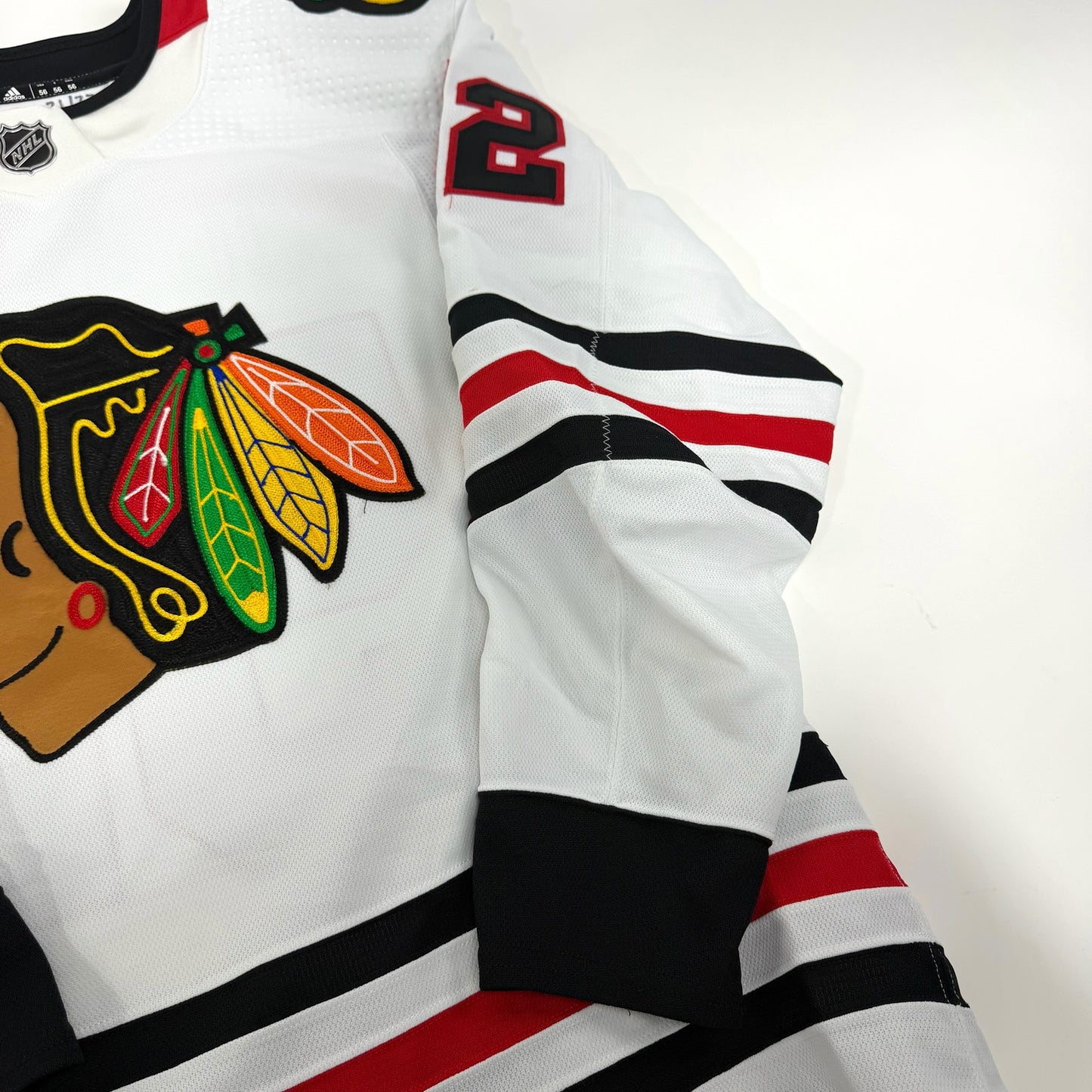 Reese Johnson #52 Away Chicago Blackhawks Game Worn Jersey 2021-2022, Set 3 | Size 56 | 2752-25545