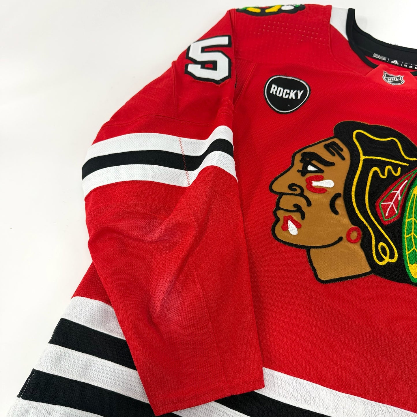 Reese Johnson #52 Home Chicago Blackhawks Game Worn Jersey 2023-2024, Set 1 | Size 56 | 1434-25576