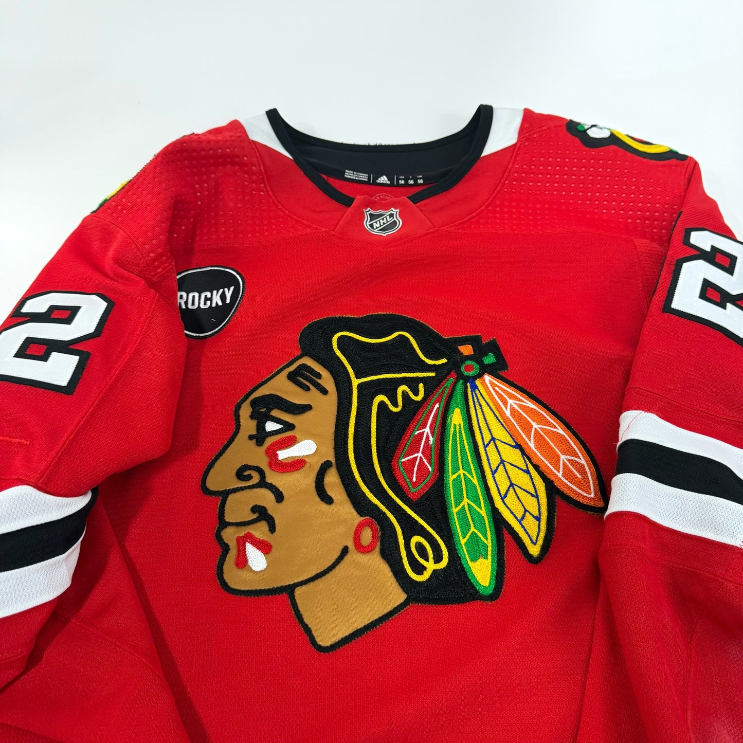 Reese Johnson #52 Home Chicago Blackhawks Game Worn Jersey 2023-2024, Set 1 | Size 56 | 1434-25576