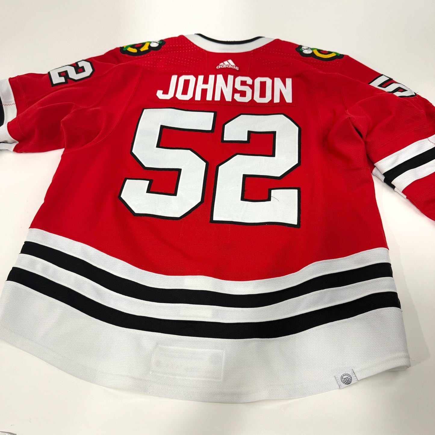 Reese Johnson #52 Home Chicago Blackhawks Game Worn Jersey 2023-2024, Set 1 | Size 56 | 1434-25576
