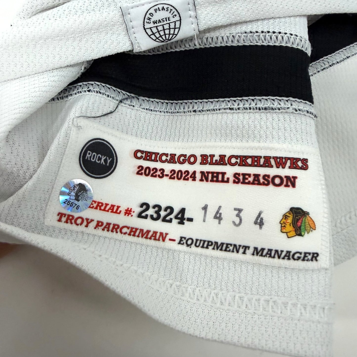 Reese Johnson #52 Home Chicago Blackhawks Game Worn Jersey 2023-2024, Set 1 | Size 56 | 1434-25576