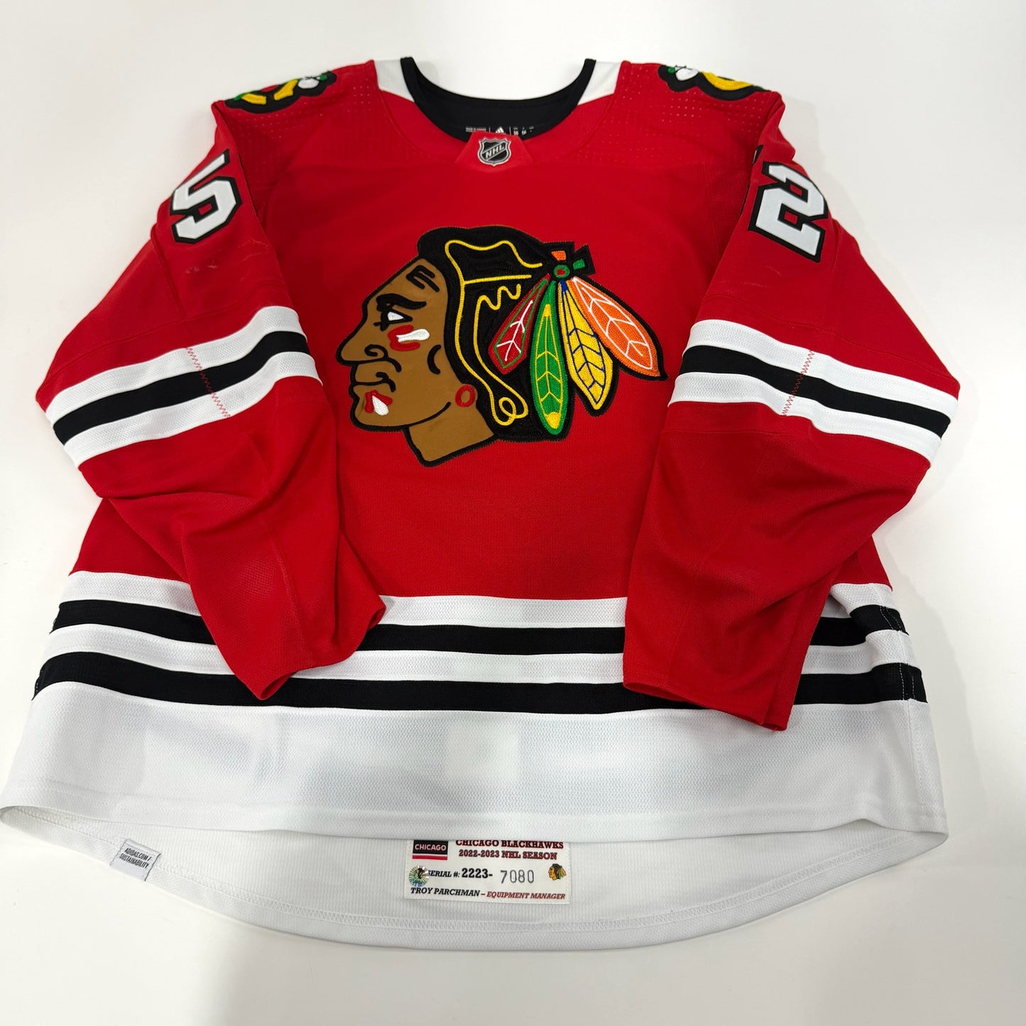 Reese Johnson #52 Home Chicago Blackhawks Game Worn Jersey 2022-2023, Set 2 | Size 56 | 7080-25504