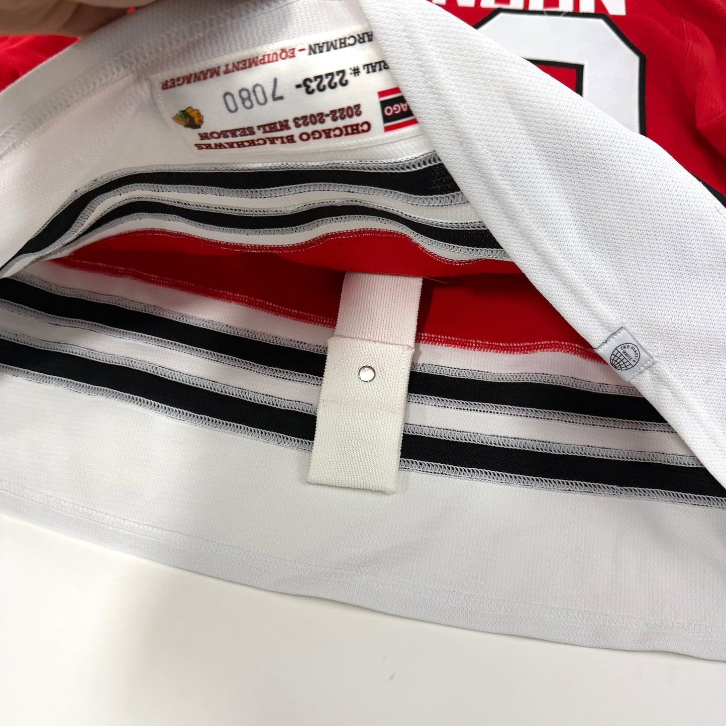 Reese Johnson #52 Home Chicago Blackhawks Game Worn Jersey 2022-2023, Set 2 | Size 56 | 7080-25504