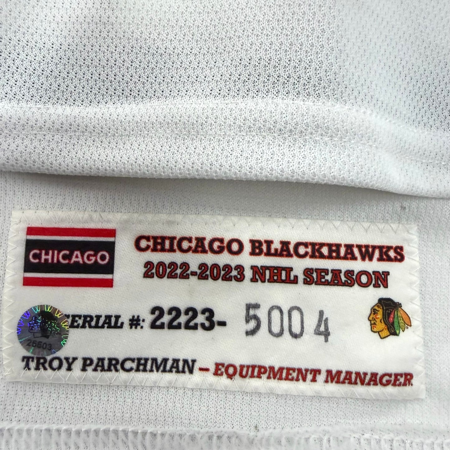 Buddy Robinson #53 Home Chicago Blackhawks Game Worn Jersey 2022-2023 | Size 58 | 5004-25503
