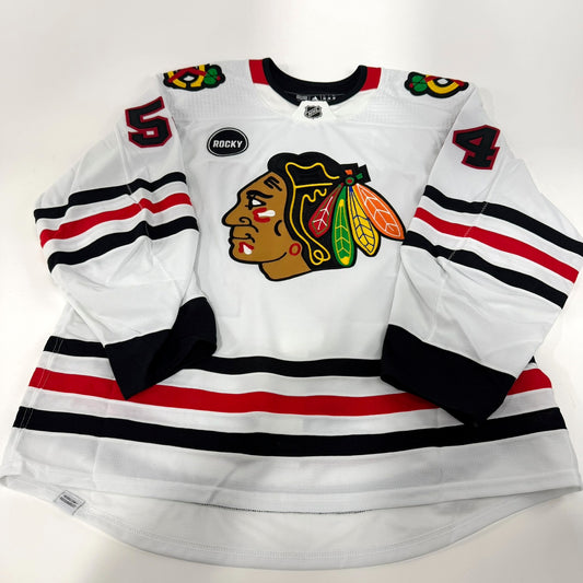 Lucas Brenton #54 Away Chicago Blackhawks Team Issued Jersey 2023-2024 | Size 58 | 25630