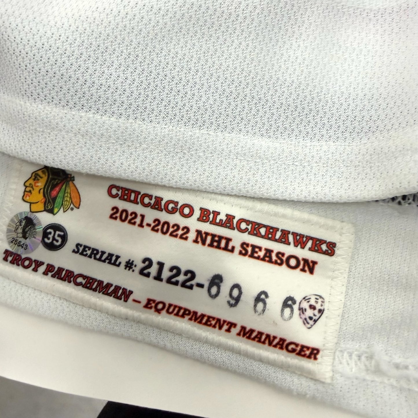 Erik Gustafsson #56 Away Chicago Blackhawks Game Worn Jersey 2021-2022, Set 1 | Size 56 | 6966-25543