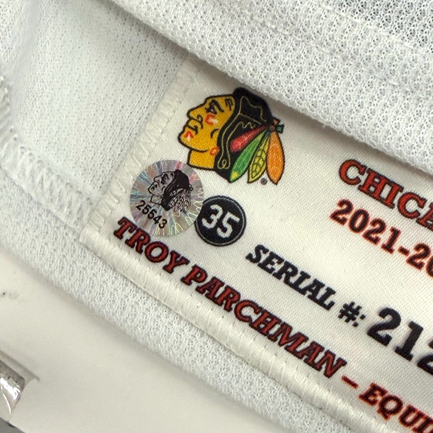 Erik Gustafsson #56 Away Chicago Blackhawks Game Worn Jersey 2021-2022, Set 1 | Size 56 | 6966-25543