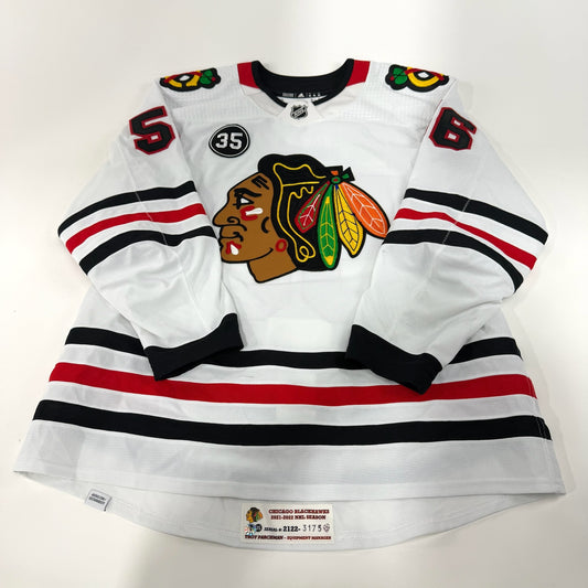 Erik Gustafsson #56 Away Chicago Blackhawks Game Worn Jersey 2021-2022, Set 2 | 3175-21903