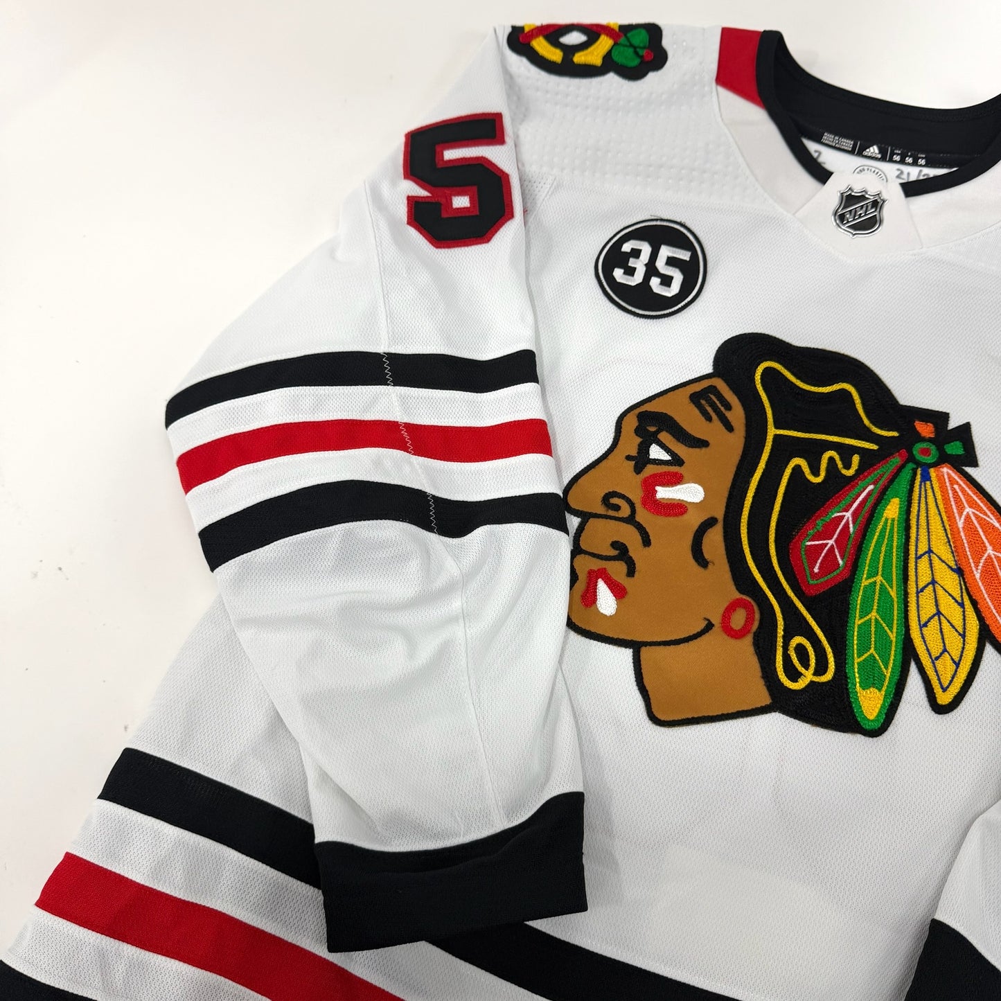 Erik Gustafsson #56 Away Chicago Blackhawks Game Worn Jersey 2021-2022, Set 2 | 3175-21903