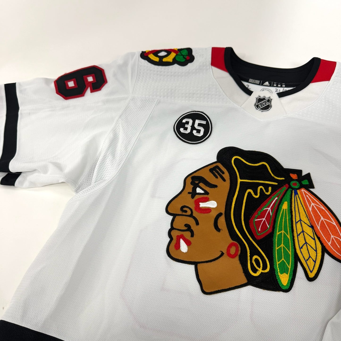 Erik Gustafsson #56 Away Chicago Blackhawks Game Worn Jersey 2021-2022, Set 2 | 3175-21903