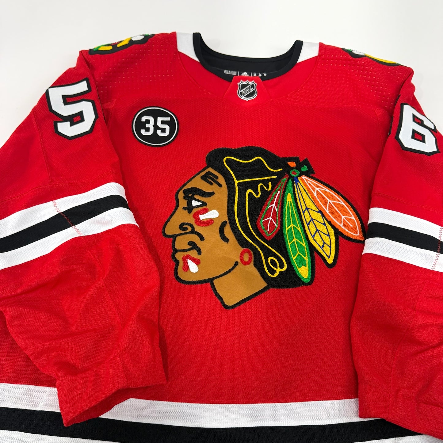 Erik Gustafsson #56 Home Chicago Blackhawks Team Issued Jersey 2021-2022, Set 2 | Size 56 | 6711-21734