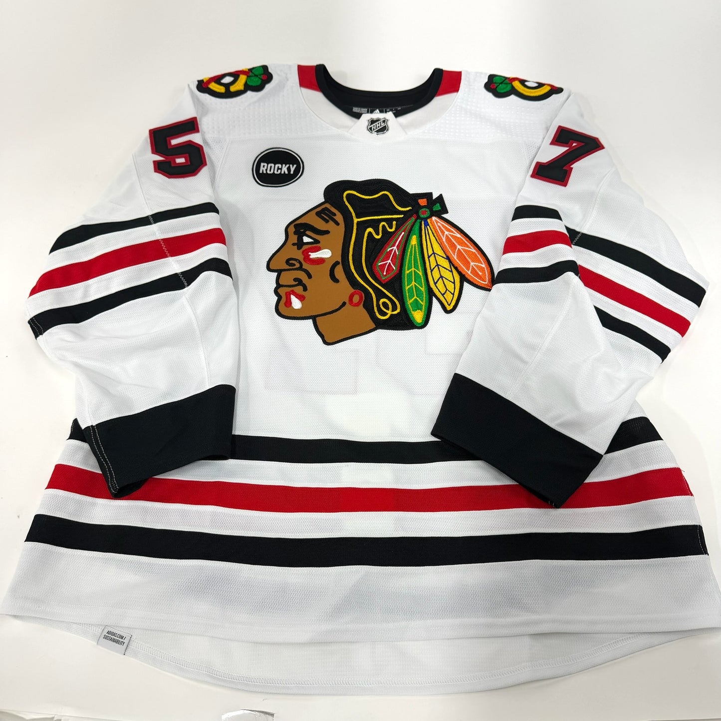 Andrew Perrott #57 Away Chicago Blackhawks Team Issued Jersey 2023-2024 | Size 56 | 25584