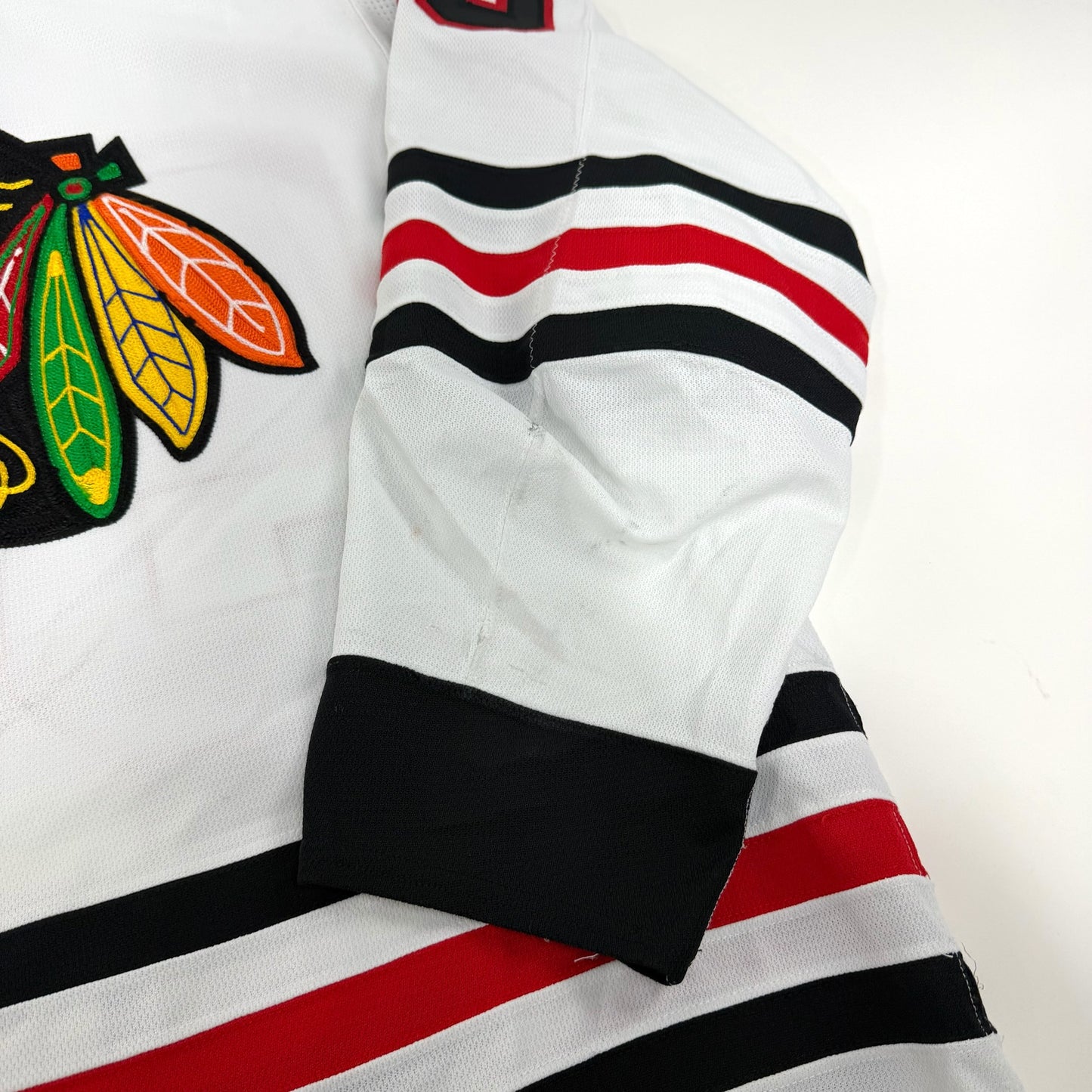 MacKenzie Entwistle #58 Away Chicago Blackhawks Game Worn Jersey 2021-2022, Set 2 | Size 58 | 8409-25551