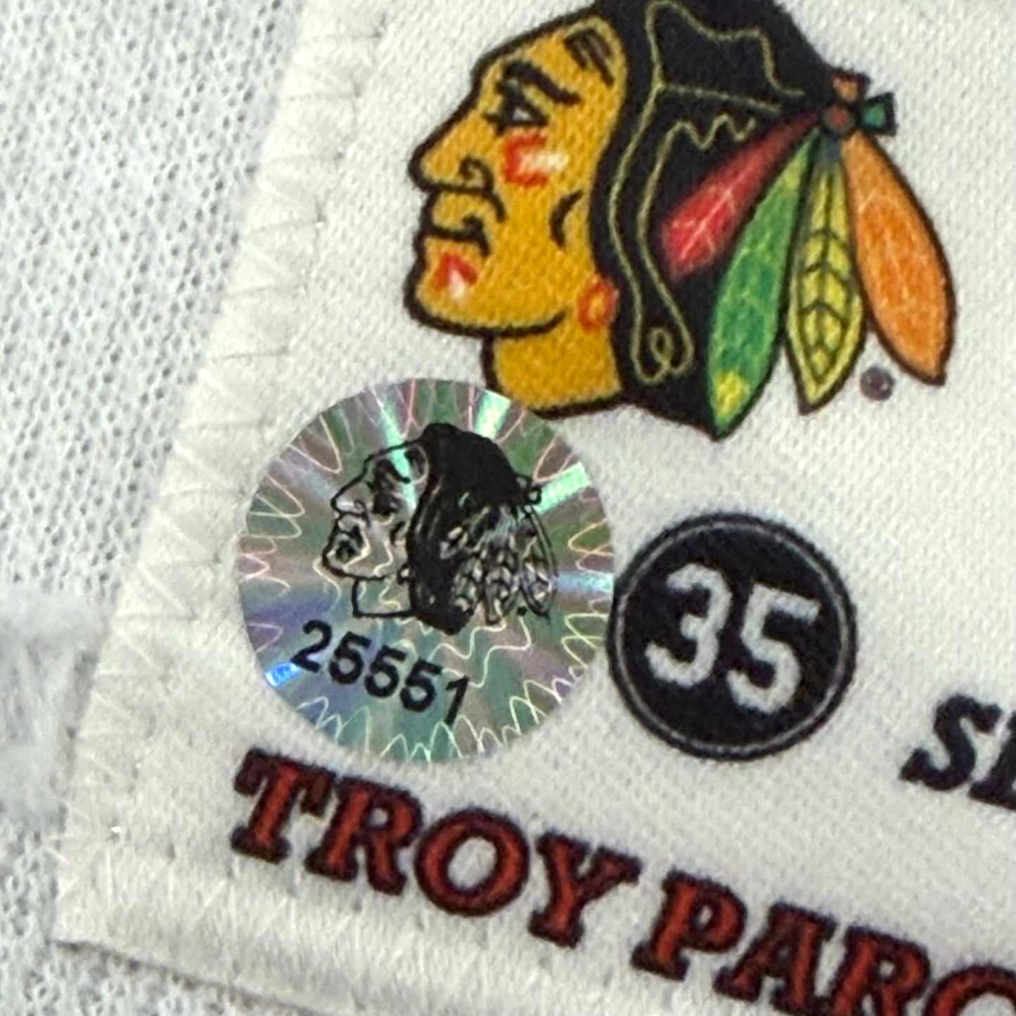 MacKenzie Entwistle #58 Away Chicago Blackhawks Game Worn Jersey 2021-2022, Set 2 | Size 58 | 8409-25551