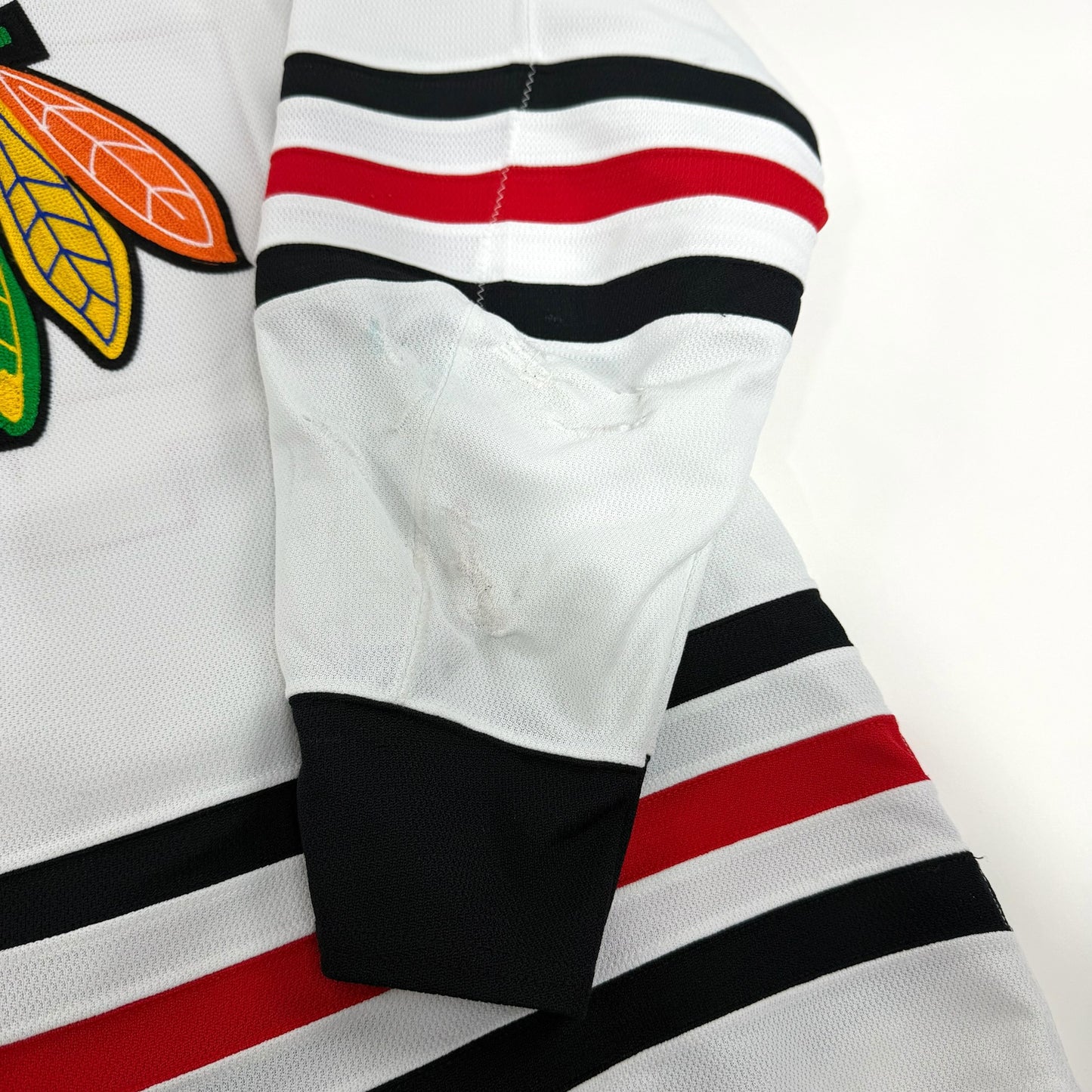 MacKenzie Entwistle #58 Away Chicago Blackhawks Game Worn Jersey 2022-2023, Set 2 | Size 58 | 915-25513