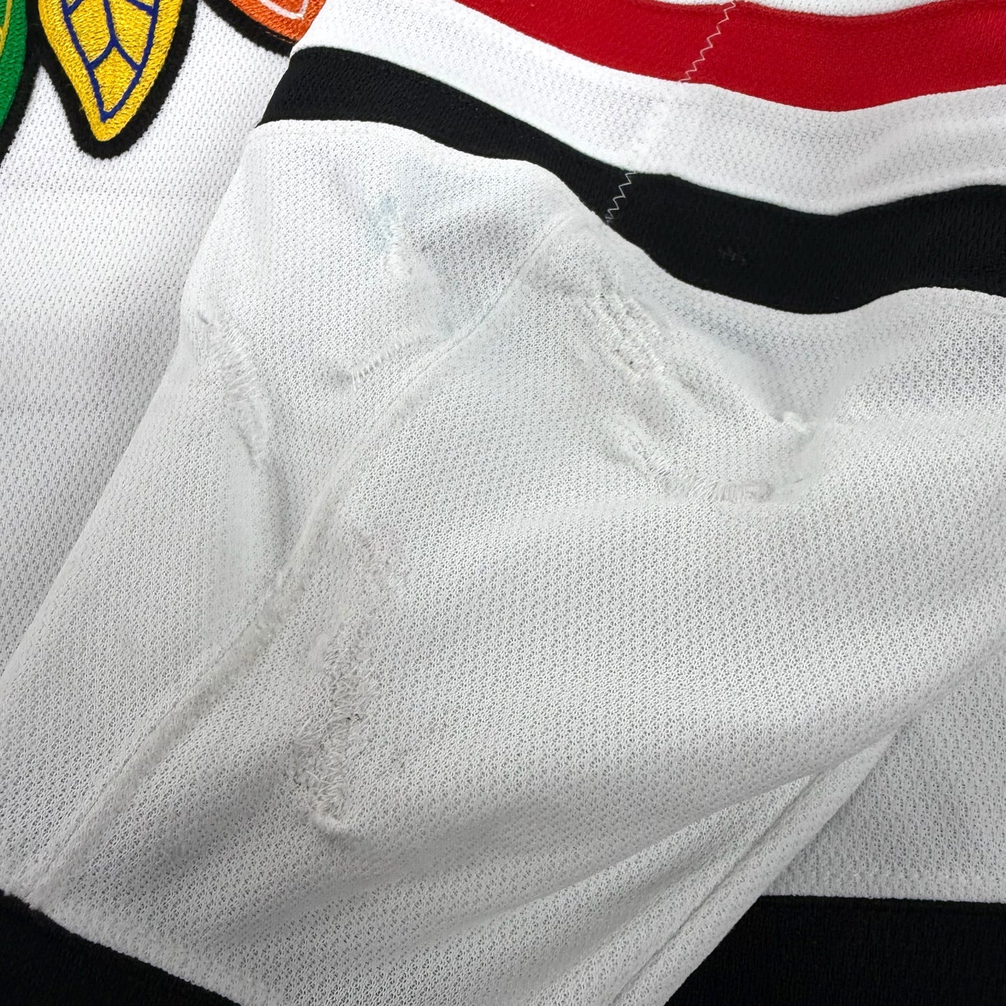 MacKenzie Entwistle #58 Away Chicago Blackhawks Game Worn Jersey 2022-2023, Set 2 | Size 58 | 915-25513