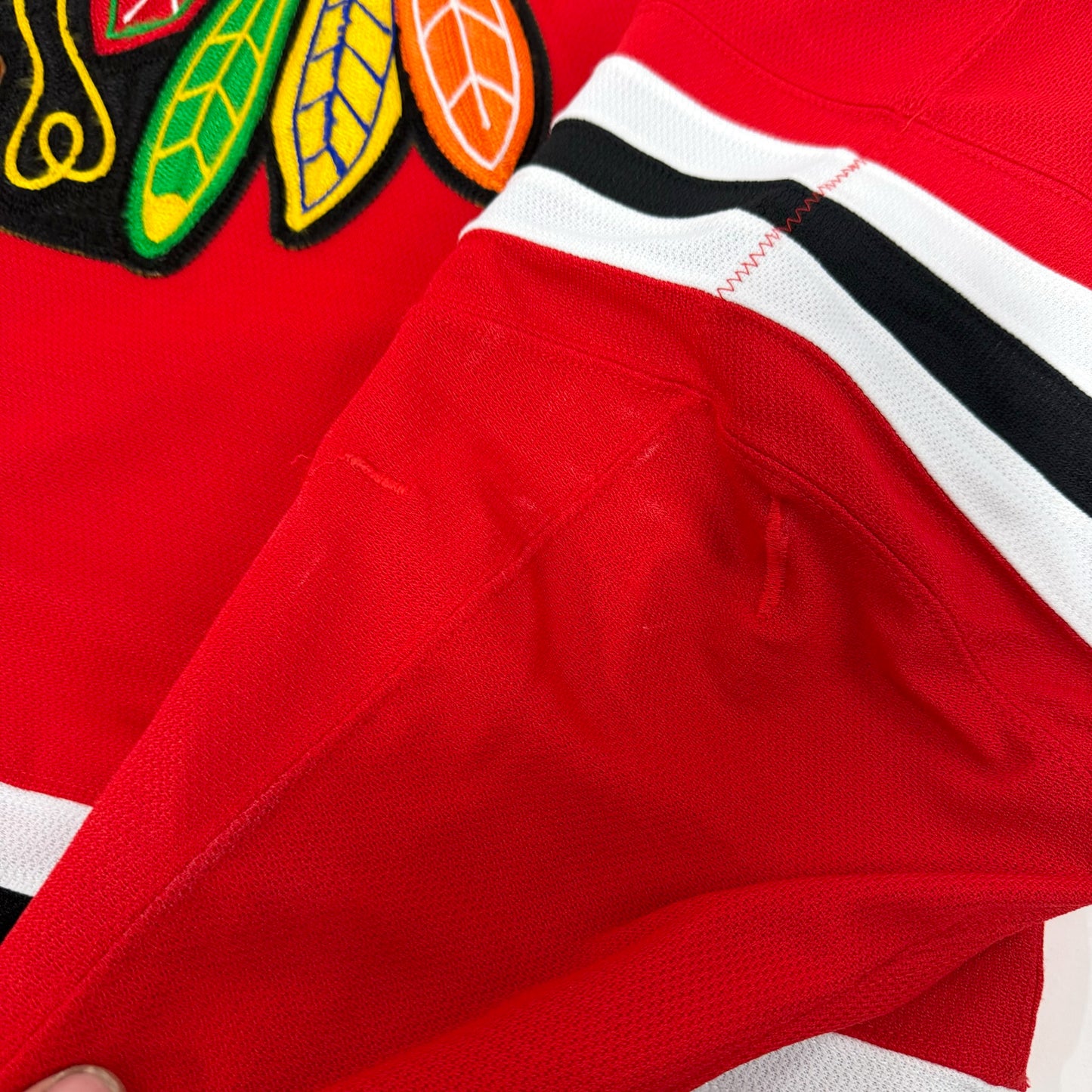 MacKenzie Entwistle #58 Home Chicago Blackhawks Game Worn Jersey 2023-2024, Set 2 | Size 58| 4839-25575