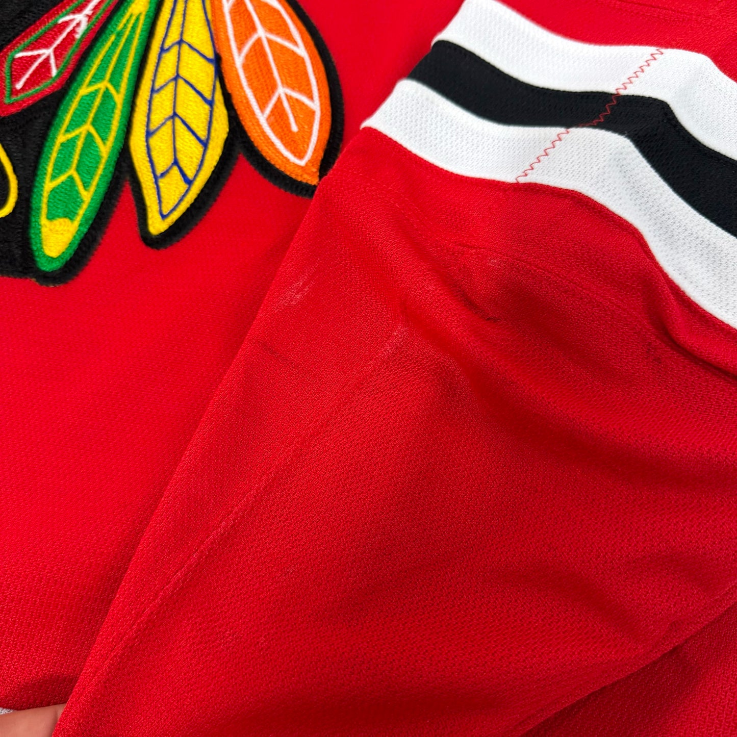 MacKenzie Entwistle #58 Home Chicago Blackhawks Game Worn Jersey 2022-2023, Set 2 | Size 58 | 5026-25502