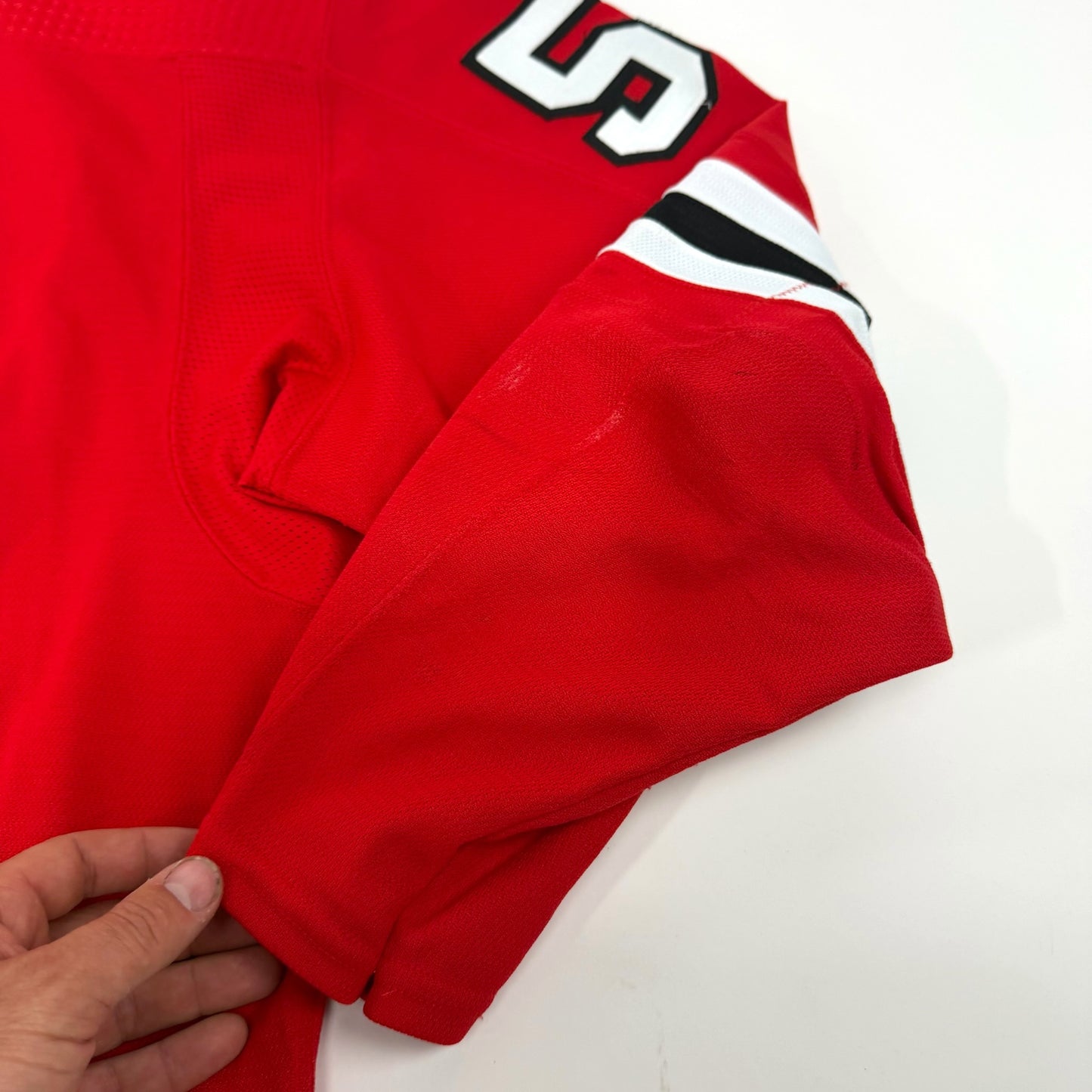 MacKenzie Entwistle #58 Home Chicago Blackhawks Game Worn Jersey 2022-2023, Set 2 | Size 58 | 5026-25502