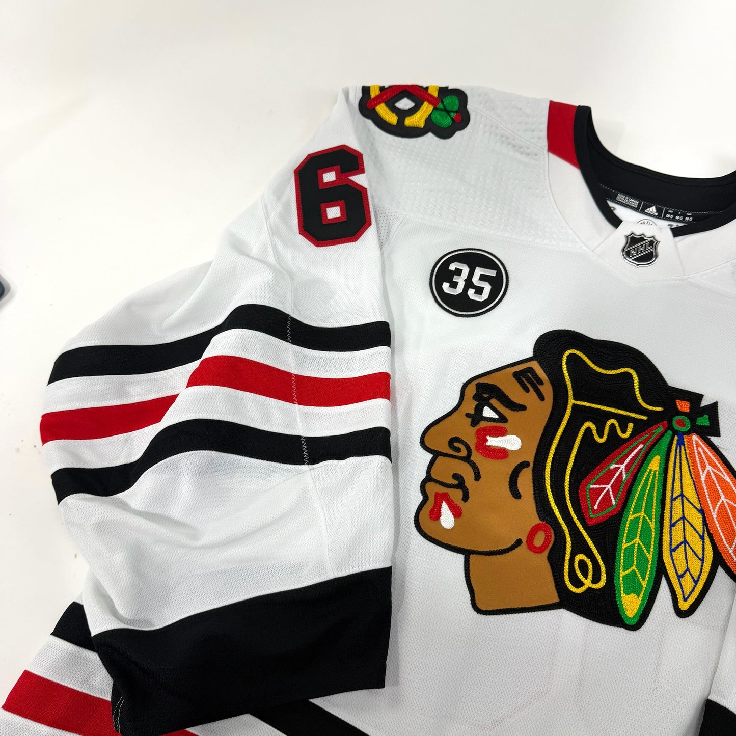 Collin Delia #60 Away Chicago Blackhawks Game Worn Jersey 2021-2022, Set 2 | Size 58G | 21908