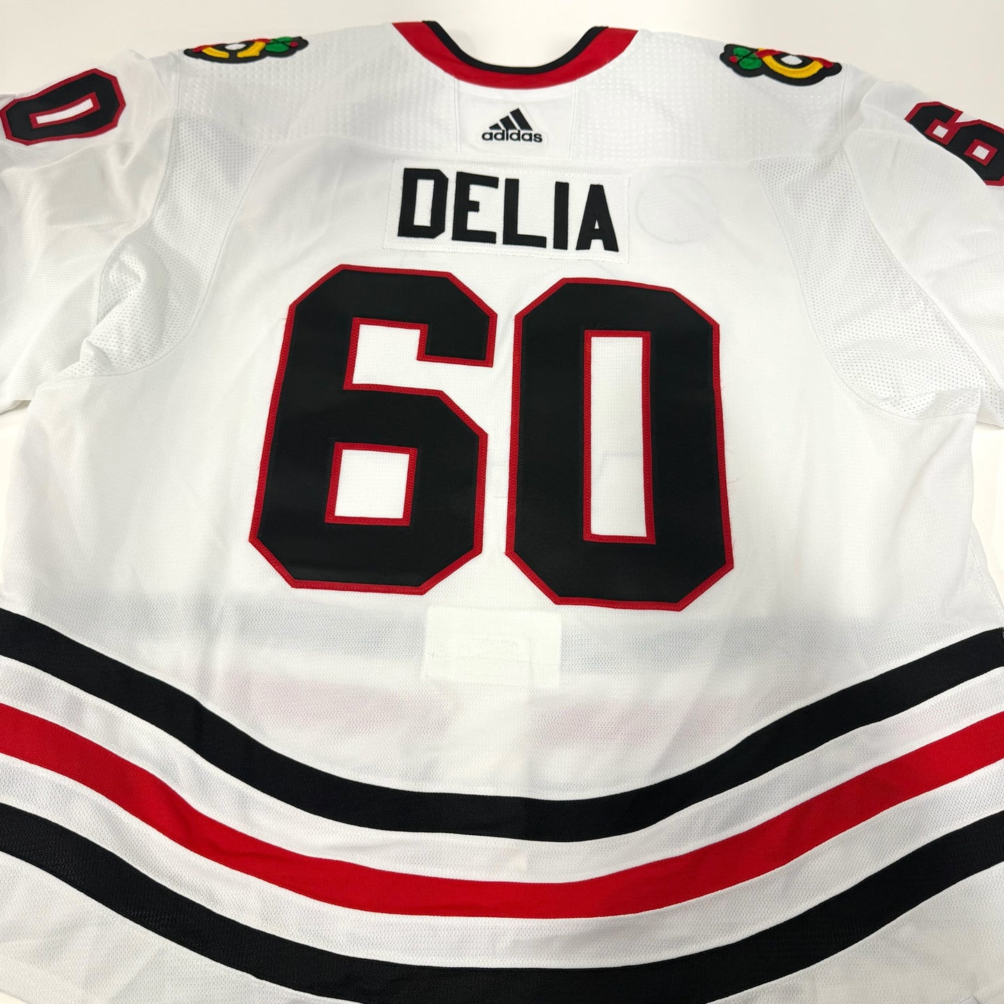 Collin Delia #60 Away Chicago Blackhawks Game Worn Jersey 2021-2022, Set 2 | Size 58G | 21908