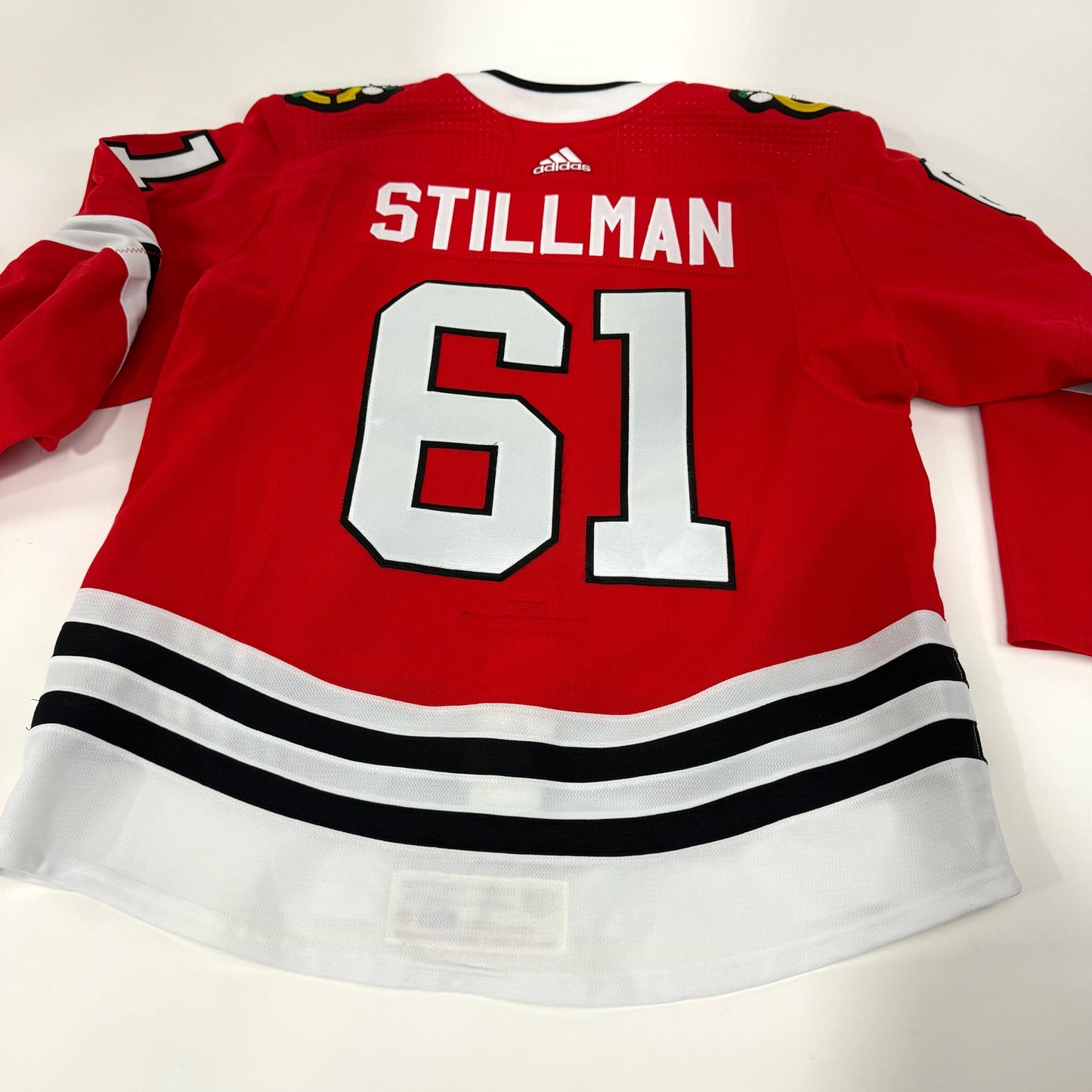Riley Stillman #61 Home Chicago Blackhawks Team Issued Jersey 2020-2021, Set 2 | Size 56 | 85-7374
