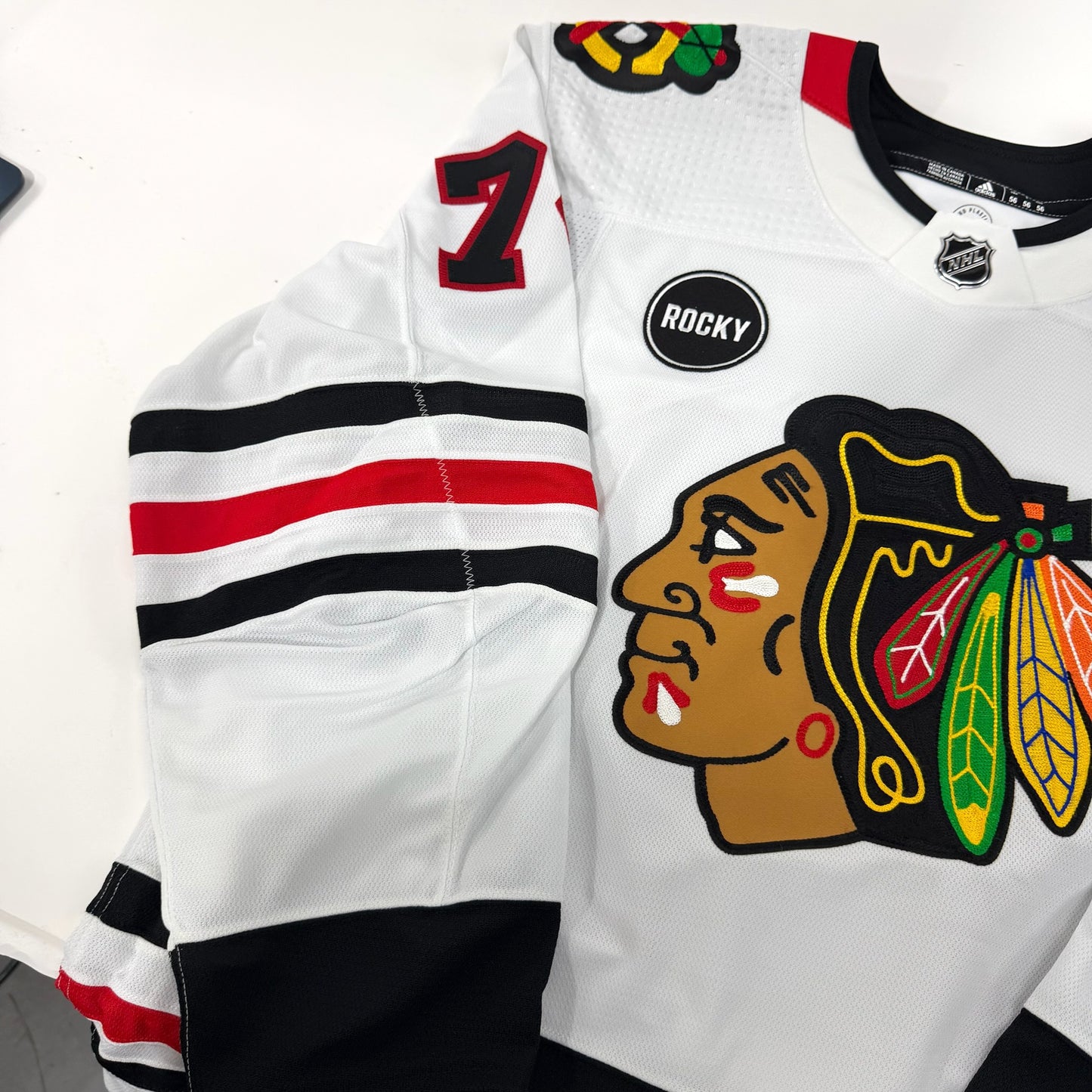 Ryan Gagnier #74 Away Chicago Blackhawks Team Issued Jersey 2023-2024 | Size 56 | 25624