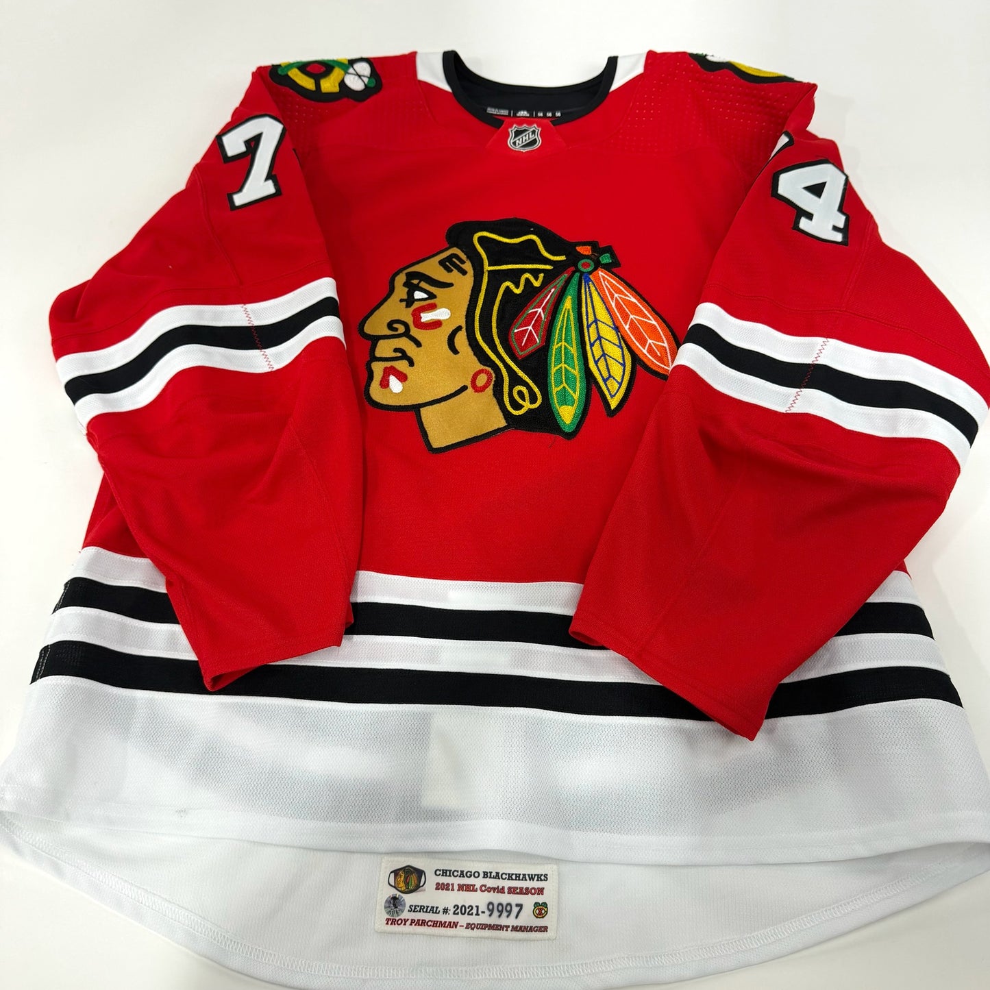 Nicolas Beaudin #74 Home Chicago Blackhawks Team Issued Jersey 2020-2021, Set 2 | Size 54 | 9997-21757