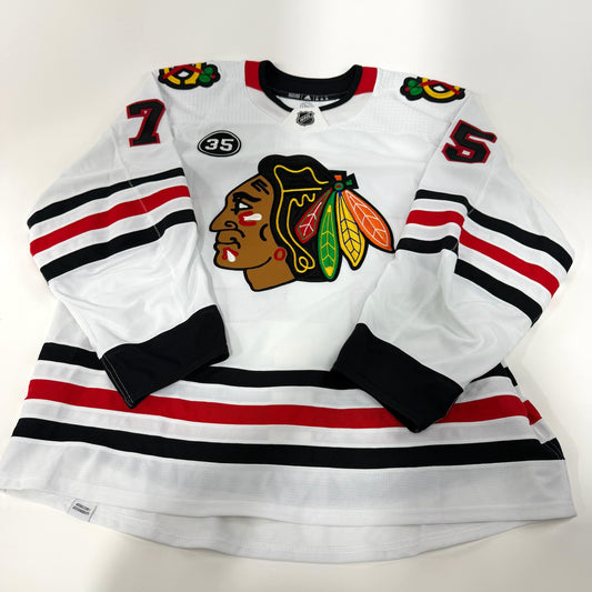 Alec Regula #75 Away Chicago Blackhawks Team Issued Jersey 2021-2022 | Size 58 | 21720