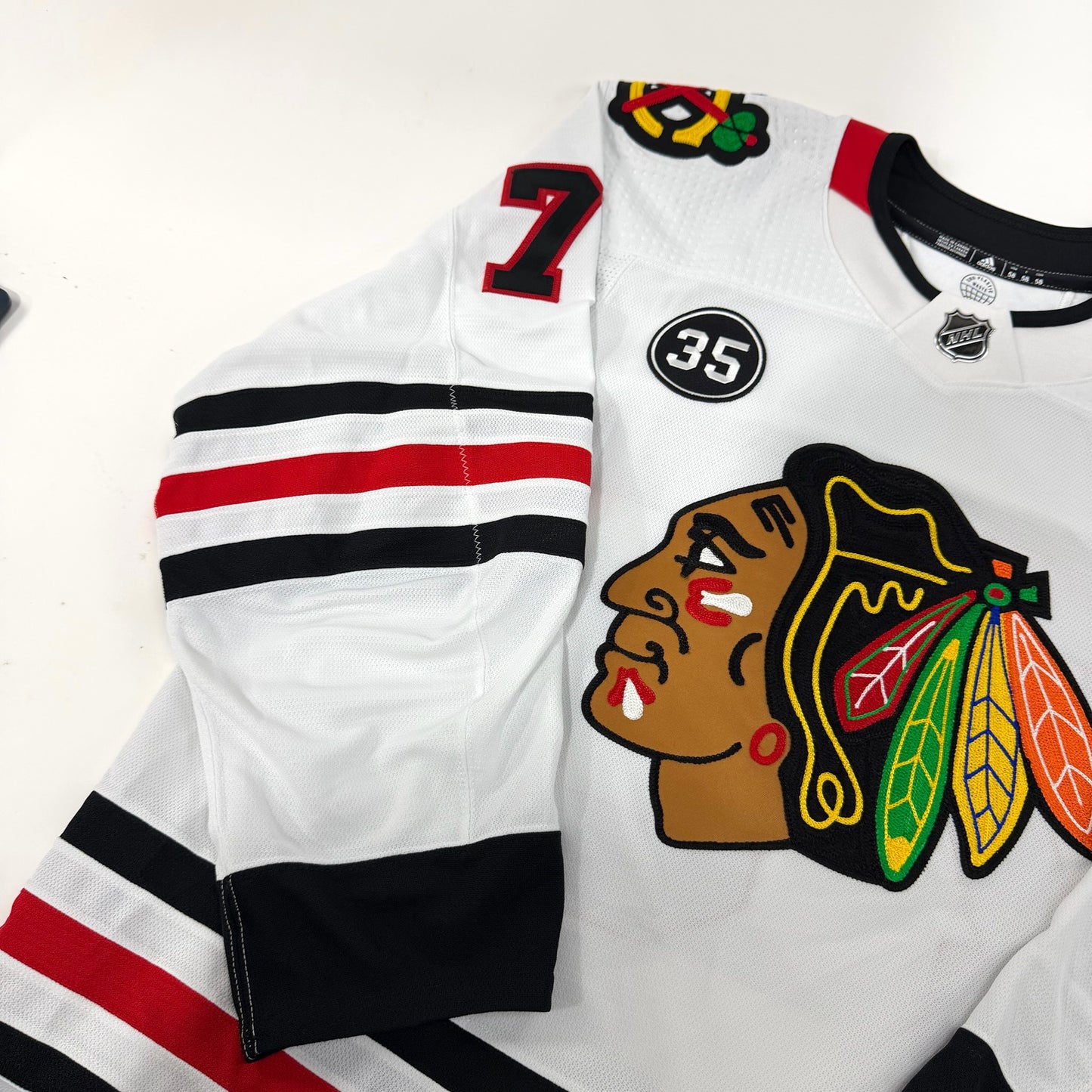 Alec Regula #75 Away Chicago Blackhawks Team Issued Jersey 2021-2022 | Size 58 | 21720