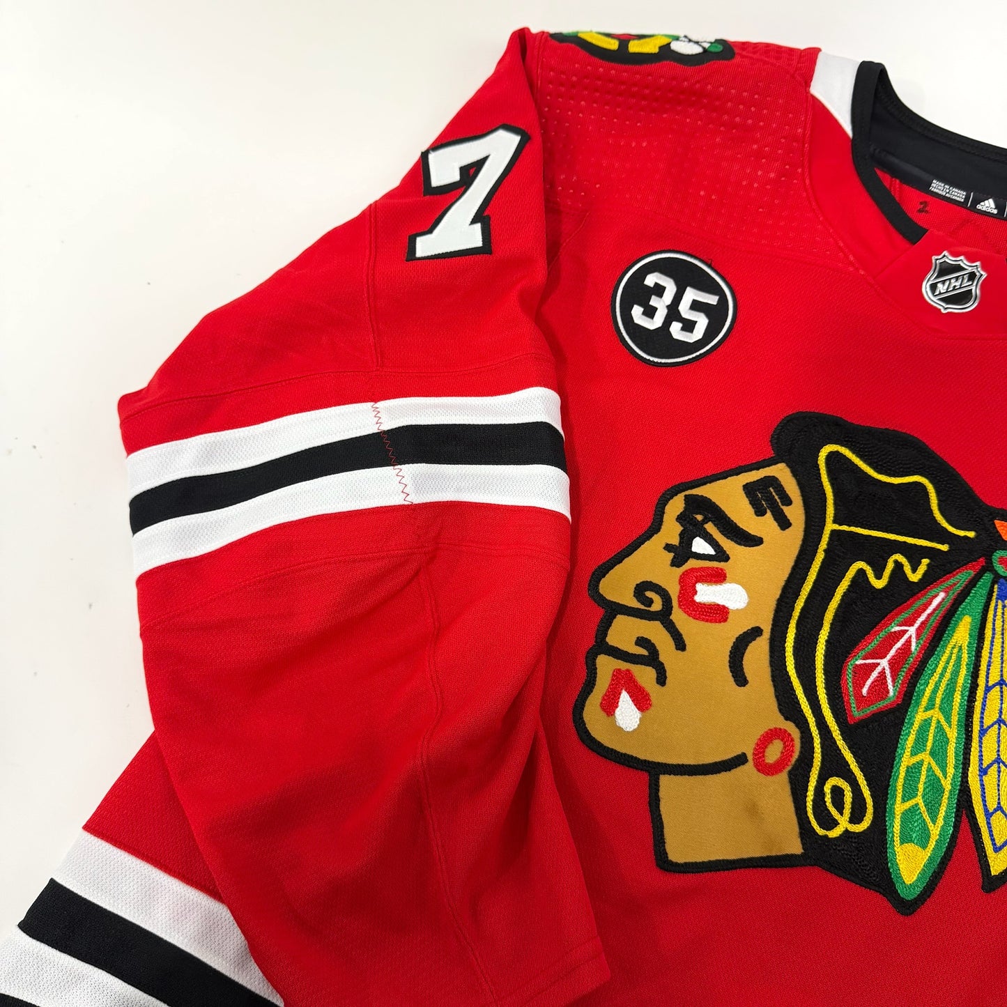 Alec Regula #75 Home Chicago Blackhawks Team Issued Jersey 2021-2022, Set 2 | Size 58 | 21712