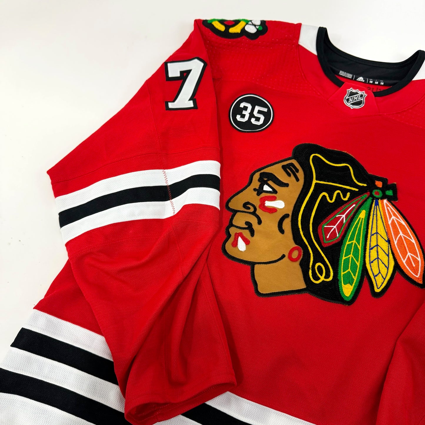 Alec Regula #75 Home Chicago Blackhawks Team Issued Jersey 2021-2022, Set 1 | Size 58 | 9800-21706