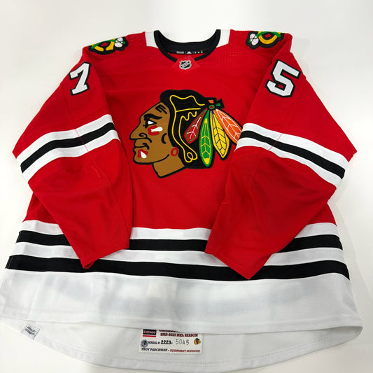 Alec Regula #75 Home Chicago Blackhawks Game Worn Jersey 2022-2023, Set 1 | Size 58 | 5045-25501