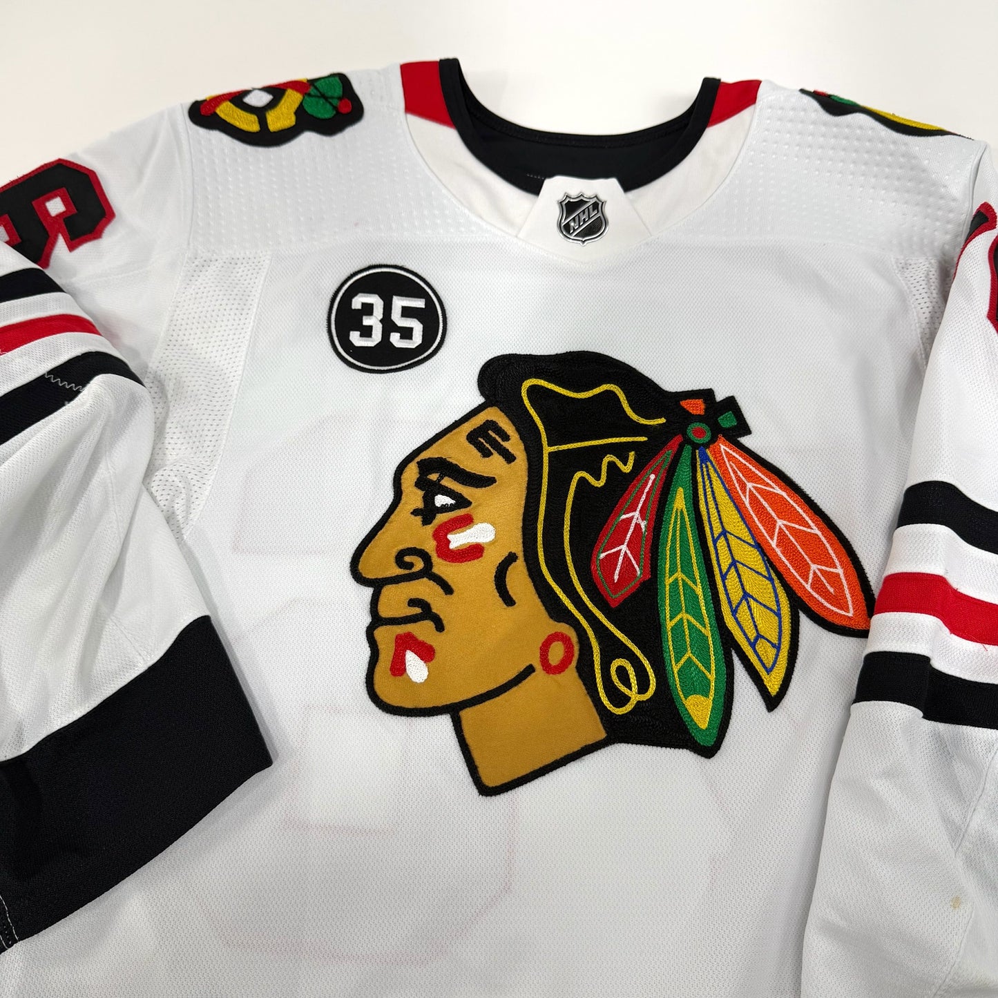 Jakub Galvas #76 Away Chicago Blackhawks Game Worn Jersey 2021-2022, Set 1 | Size 54 | 6332-25550
