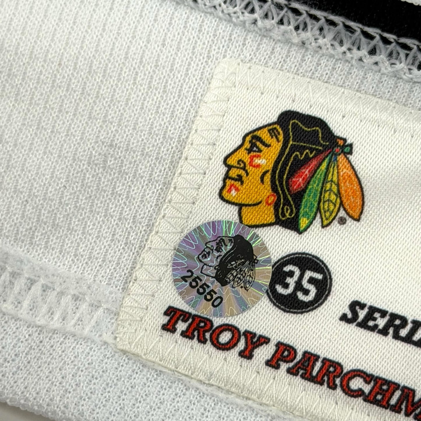Jakub Galvas #76 Away Chicago Blackhawks Game Worn Jersey 2021-2022, Set 1 | Size 54 | 6332-25550