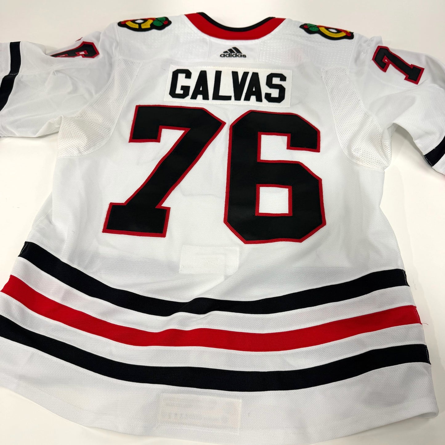 Jakub Galvas #76 Away Chicago Blackhawks Game Worn Jersey 2021-2022, Set 1 | Size 54 | 6332-25550