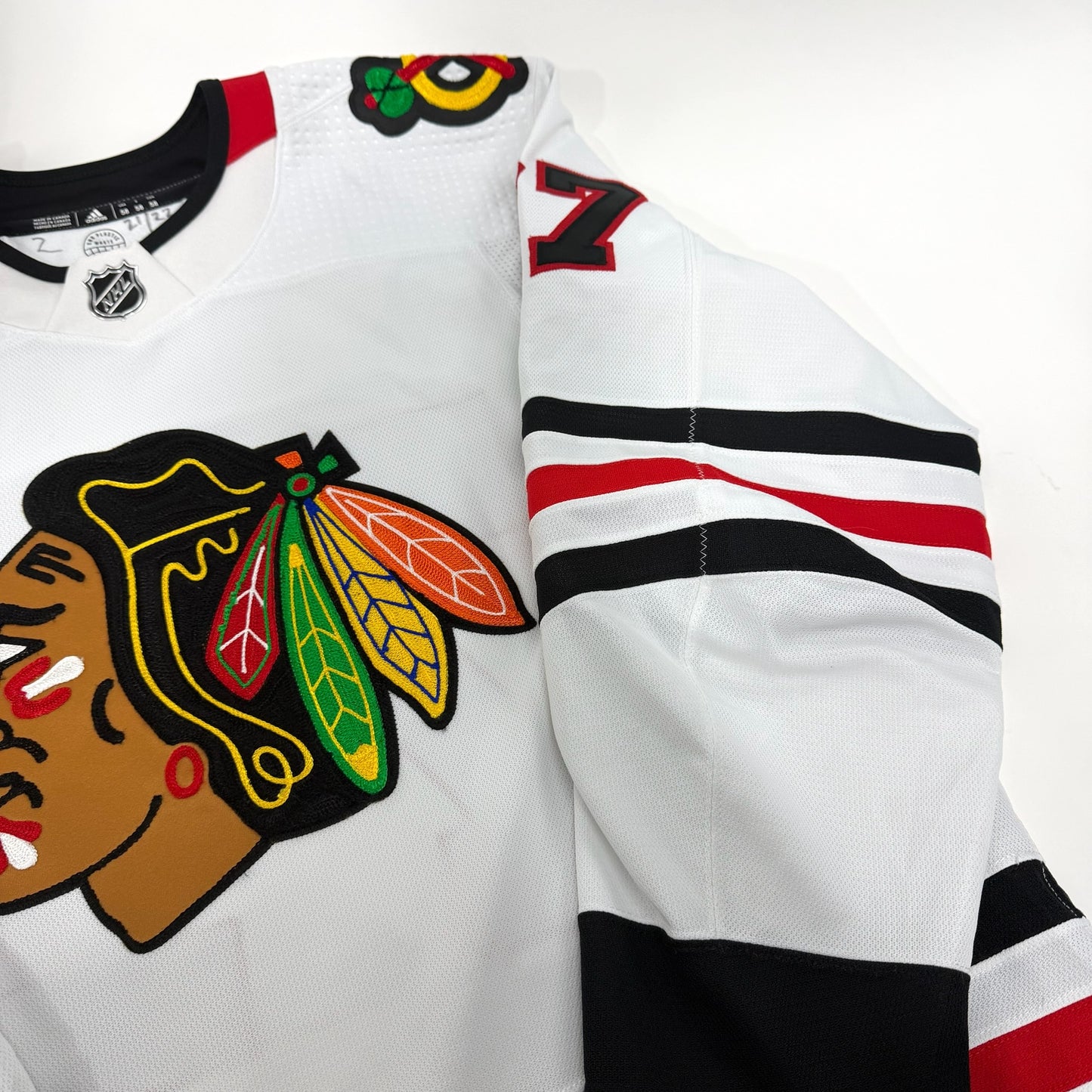 Kirby Dach #77 Away Chicago Blackhawks Game Worn Jersey 2021-2022, Set 2 | Size 58 | 2460-25560