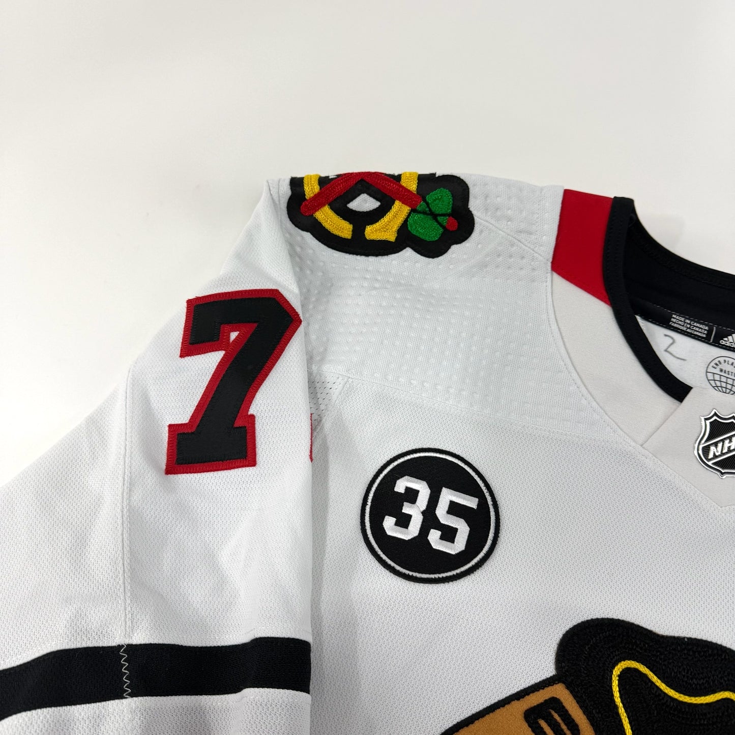 Kirby Dach #77 Away Chicago Blackhawks Game Worn Jersey 2021-2022, Set 2 | Size 58 | 2460-25560