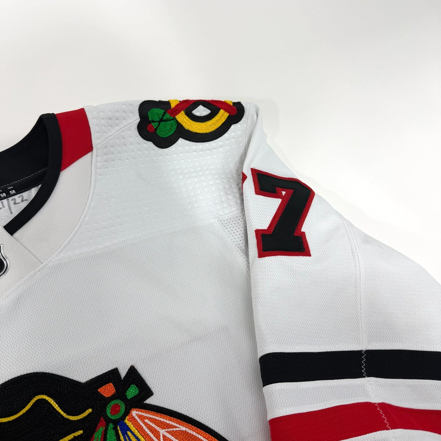 Kirby Dach #77 Away Chicago Blackhawks Game Worn Jersey 2021-2022, Set 2 | Size 58 | 2460-25560