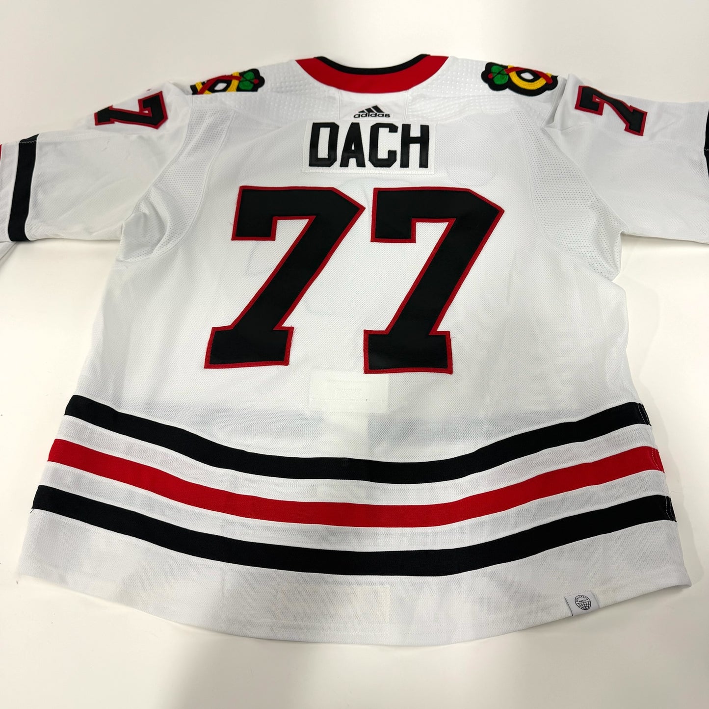 Kirby Dach #77 Away Chicago Blackhawks Game Worn Jersey 2021-2022, Set 2 | Size 58 | 2460-25560