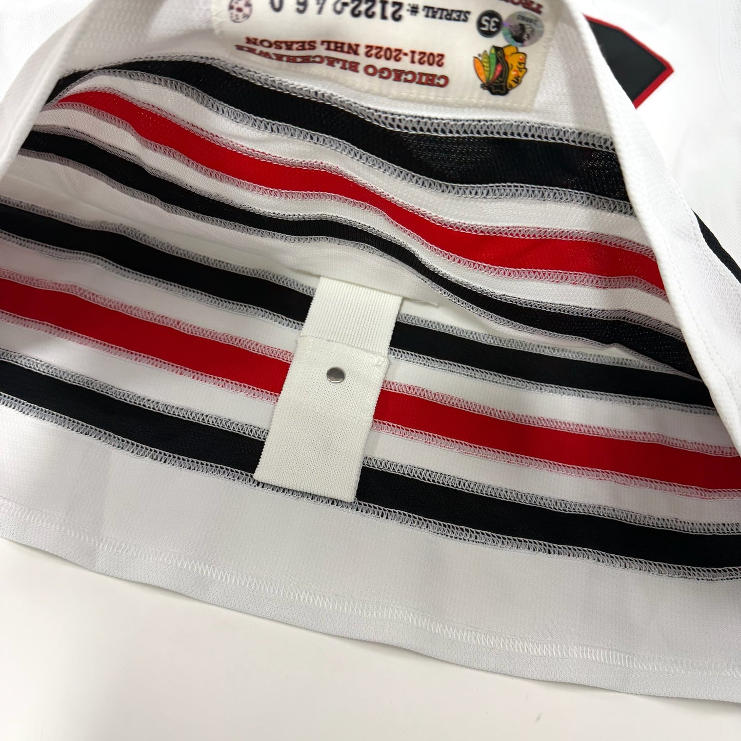 Kirby Dach #77 Away Chicago Blackhawks Game Worn Jersey 2021-2022, Set 2 | Size 58 | 2460-25560