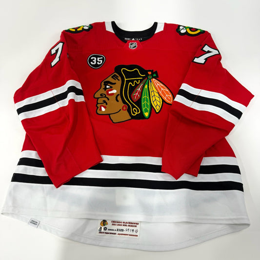 Kirby Dach #77 Home Chicago Blackhawks Game Worn Jersey 2021-2022, Set 2 | Size 58 | 9616-25661
