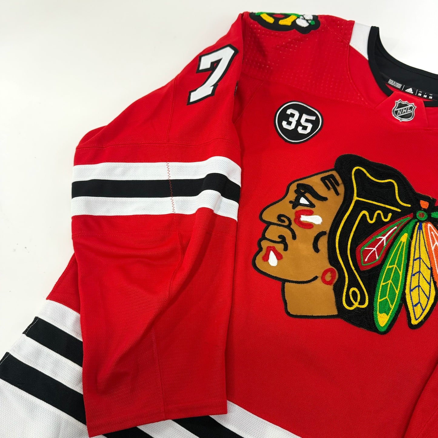 Kirby Dach #77 Home Chicago Blackhawks Game Worn Jersey 2021-2022, Set 2 | Size 58 | 9616-25661