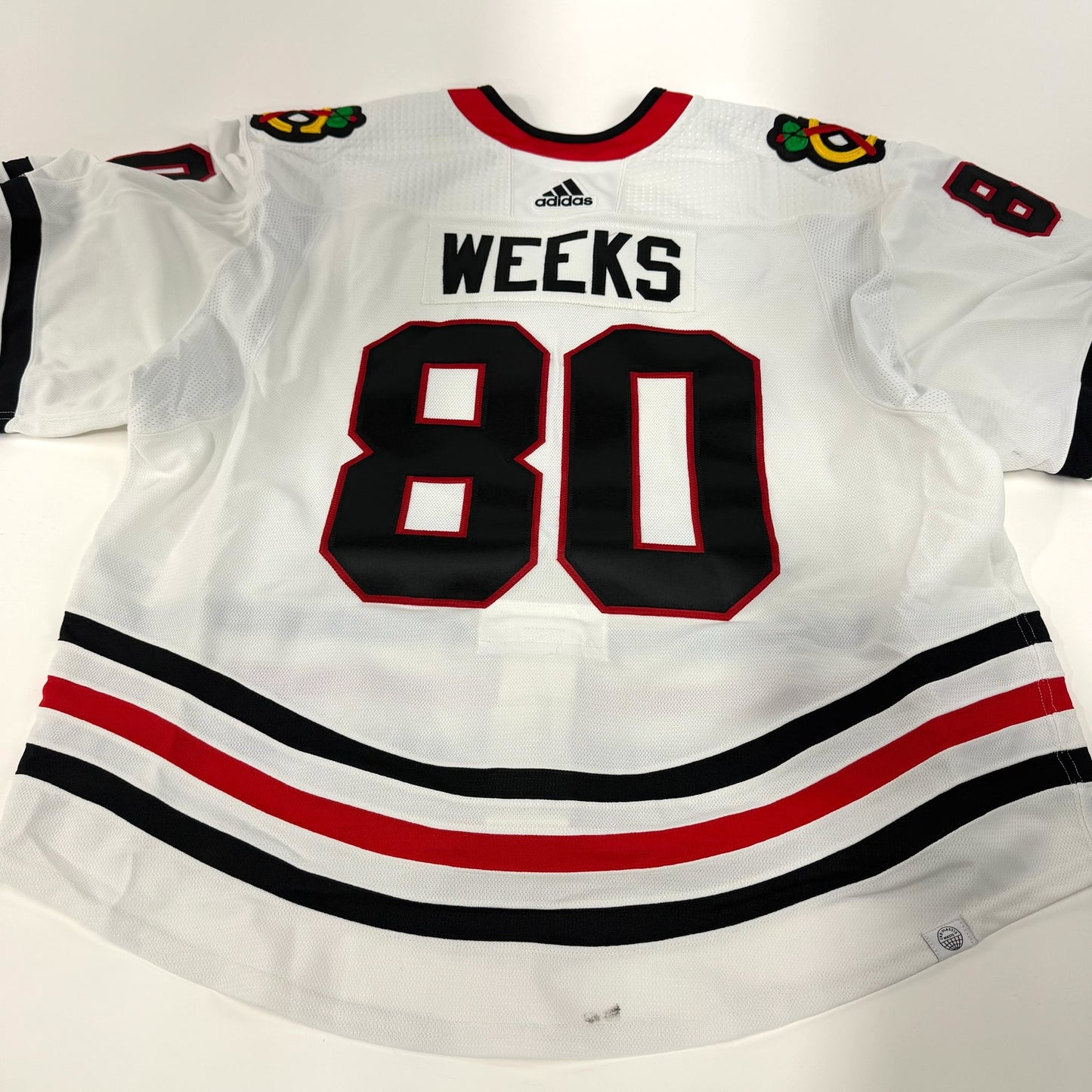Mitchell Weeks #80 Away Chicago Blackhawks Team Issued Jersey 2023-2024 | Size 58G | 25645