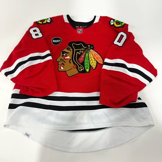 Mitchell Weeks #80 Home Chicago Blackhawks Team Issued Jersey 2023-2024 | Size 58G | 25606
