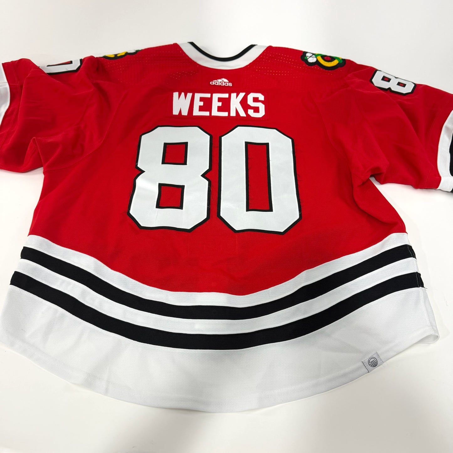 Mitchell Weeks #80 Home Chicago Blackhawks Team Issued Jersey 2023-2024 | Size 58G | 25606