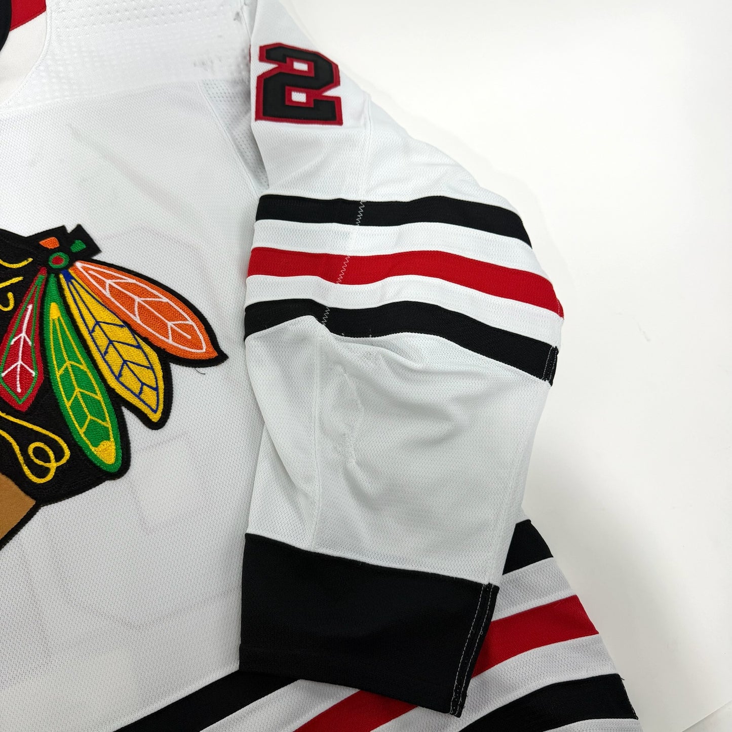 Caleb Jones #82 Away Chicago Blackhawks Game Worn Jersey 2022-2023, Set 1 | Size 58 | 895-25512